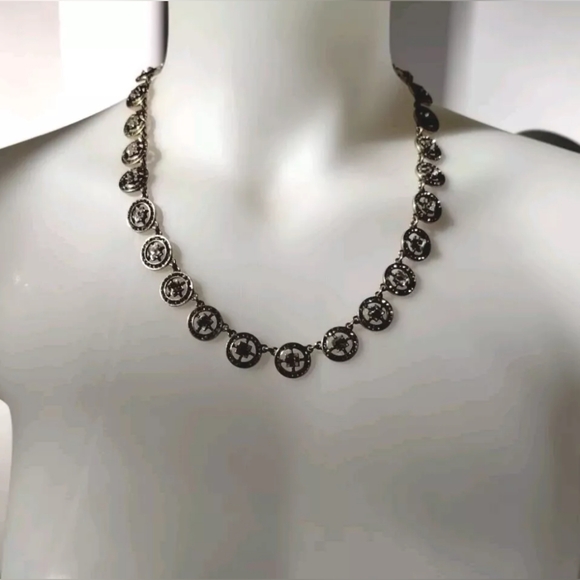 J. Crew Clear Rhinestone Crystal Necklace Choker Collar Glam Vintage Style - Picture 5 of 14